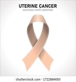 Uterine Cancer Peach Ribbon Vector