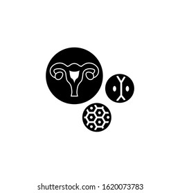 Uterine, division, molecules icon. Simple gynaecology icons for ui and ux, website or mobile application