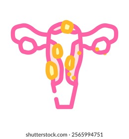 uterine fibroids woman disease color icon vector. uterine fibroids woman disease sign. isolated symbol illustration