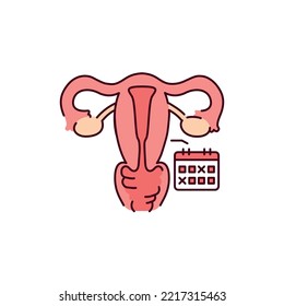 Uterine myoma color line icon. Gynecology problem. Pictogram for web page, mobile app, promo.