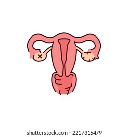 Uterine myoma color line icon. Gynecology problem. Pictogram for web page, mobile app, promo.