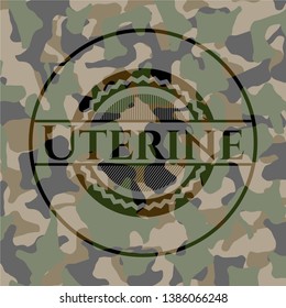 Uterine on camo texture. Vector Illustration. Detailed.