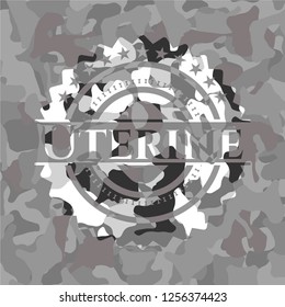 Uterine on grey camouflage pattern