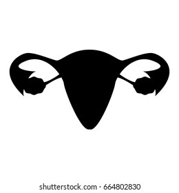 Uterus black icon .