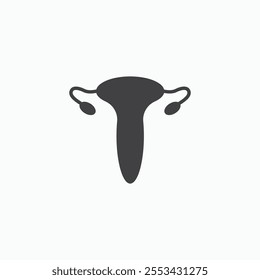 Uterus black solid vecor icon