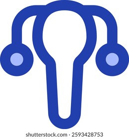 uterus blue style icon design