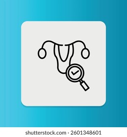Uterus Checkup icon. Editable stroke. Vector illustration