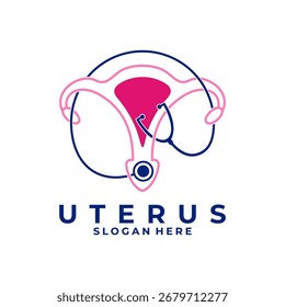 Uterus Klinik Logo Design Vektor Vorlage. Logo-Symbol für medizinische Organe