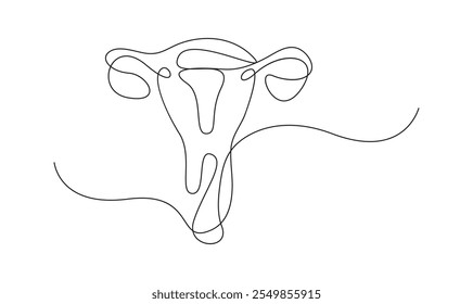 Uterus continuous one line drawing minimalist medical concept the best use for logo 