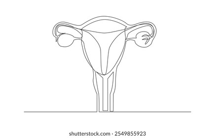 Uterus continuous one line drawing minimalist medical concept the best use for logo 