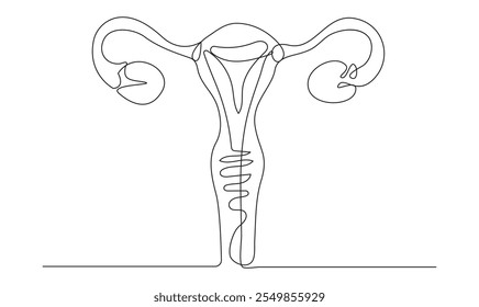 Uterus continuous one line drawing minimalist medical concept the best use for logo 