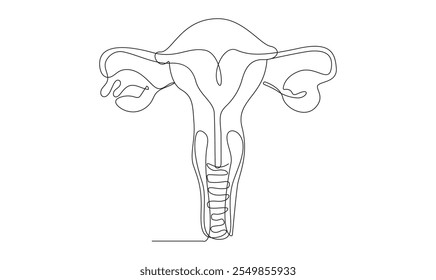 Utero continuo de una línea de dibujo minimalista concepto médico el mejor uso para el logotipo 