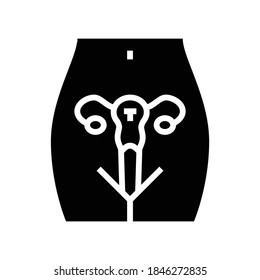 uterus female organ glyph icon vector. uterus female organ sign. isolated contour symbol black illustration