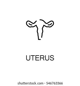 Uterus flat icon. Single high quality outline symbol of human body for web design or mobile app. Thin line signs of uterus for design logo, visit card, etc. Outline pictogram of uterus