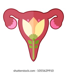 Uterus flower vector illustration