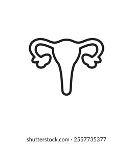 Uterus icon Black and white logo