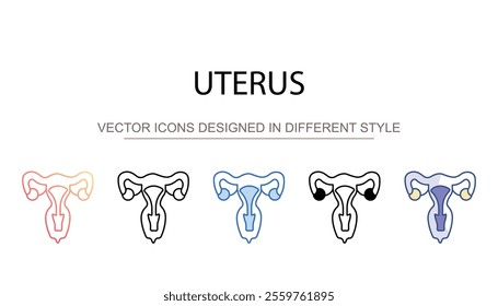 Uterus icon design with white background stock illustration