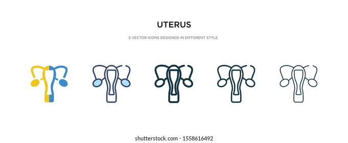 uterus icon in different style vector illustration. two colored and black uterus vector icons designed in filled, outline, line and stroke style can be used for web, mobile, ui