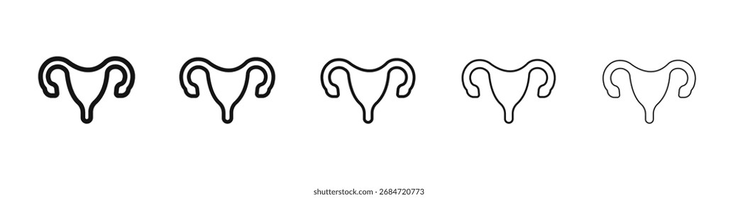 Uterus Symbol flache Illustration Set Logo