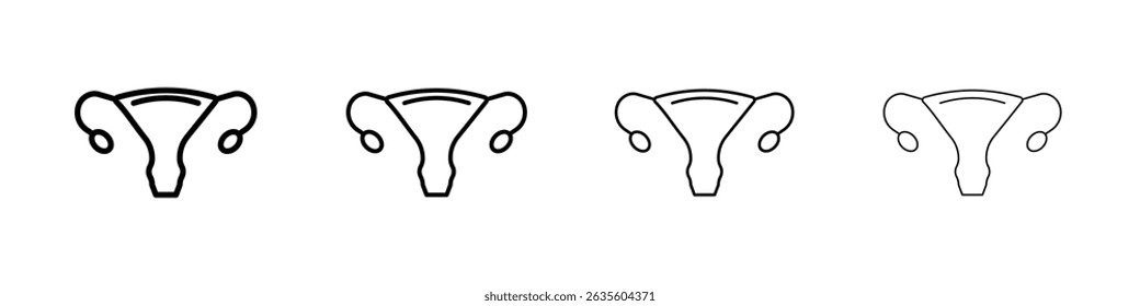 Uterus icon Flat illustration sign