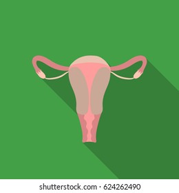 Uterus icon in flat style isolated on white background. Organs symbol stock vector illustration.