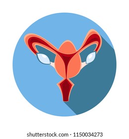 Uterus icon. Flat Vector illustration isolated on white background.