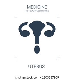uterus icon. high quality filled uterus icon on white background. from medical collection flat trendy vector uterus symbol. use for web and mobile