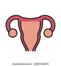uterus icon, human body anatomy