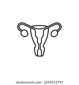 Uterus icon Isolated flat vector in outline