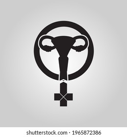 Uterus icon isolated on gray background. Uterus concept icon drawing icon in modern style. Vector illustration for your web mobile app user interface design with logo. 
