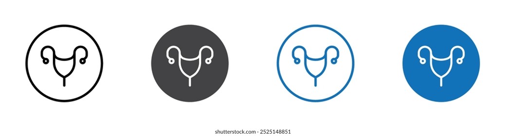 Uterus icon Isolated on white background vector set