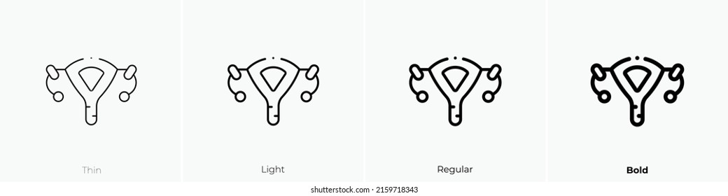 uterus icon. Linear style sign isolated on white background. Vector illustration.