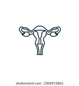 Uterus icon. Monochrome simple sign from anatomy collection. Uterus icon for logo, templates, web design and infographics.