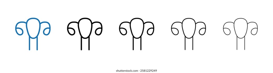 Uterus icon Outline vector logo for web ui