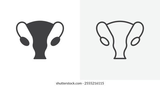 Uterus icon. outlined vector style.