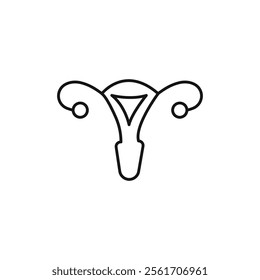 Uterus icon Simple thin line flat symbol