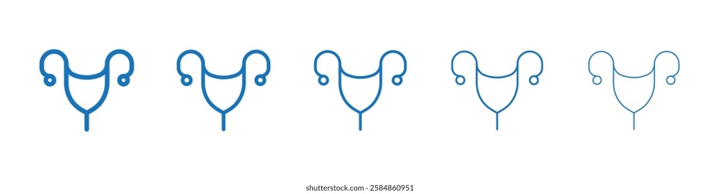 Uterus icon Symbol collection thin outline set