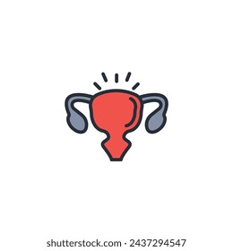 Uterus icon. vector.Editable stroke.linear style sign for use web design,logo.Symbol illustration.