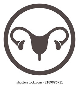 Uterus icon. Woman reproductive system. Medical symbol