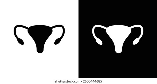 Uterus icons vectors set in solid style.