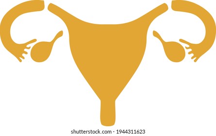 Uterus illustration logo icon vector isolated on white background