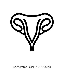 Uterus line flat vector icon for mobile application, button and website design. Illustration isolated on white background. EPS 10 design, logo, app, infographic