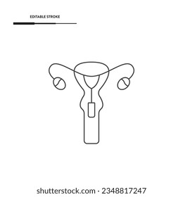 Diseño de vectores de iconos de línea Uterus.