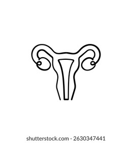 Uterus Line Style Icon Design