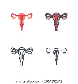 Uterus medicine vector icon