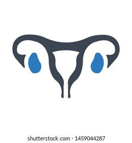 Uterus organ flat vector icon