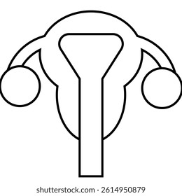 Uterus outline icon Isolated on white
