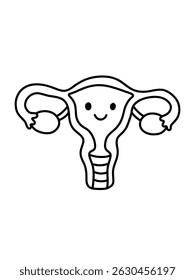 Uterus outline, simple vector illustration