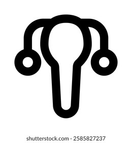 uterus outlined black style icon