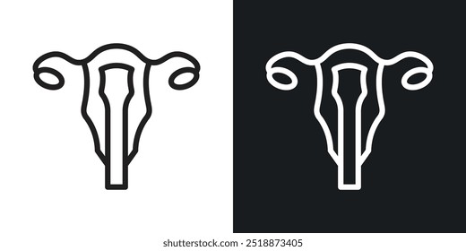 Colección de Vector de ícono delineado del útero.
